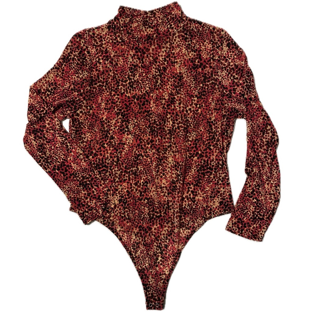 Red multi colored MESH bodysuit